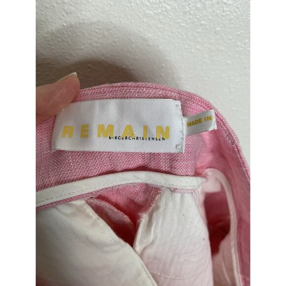 REMAIN BIRGER CHRISTENSEN Linen Bermuda Shorts Pink Size 4 - Picture 10 of 12